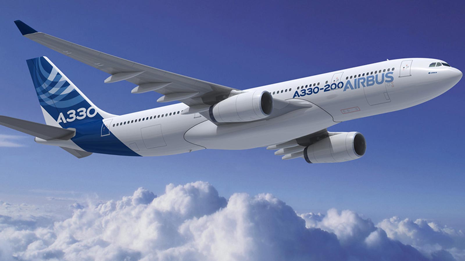 Airbus A330-200 wide-body aircraft exterior