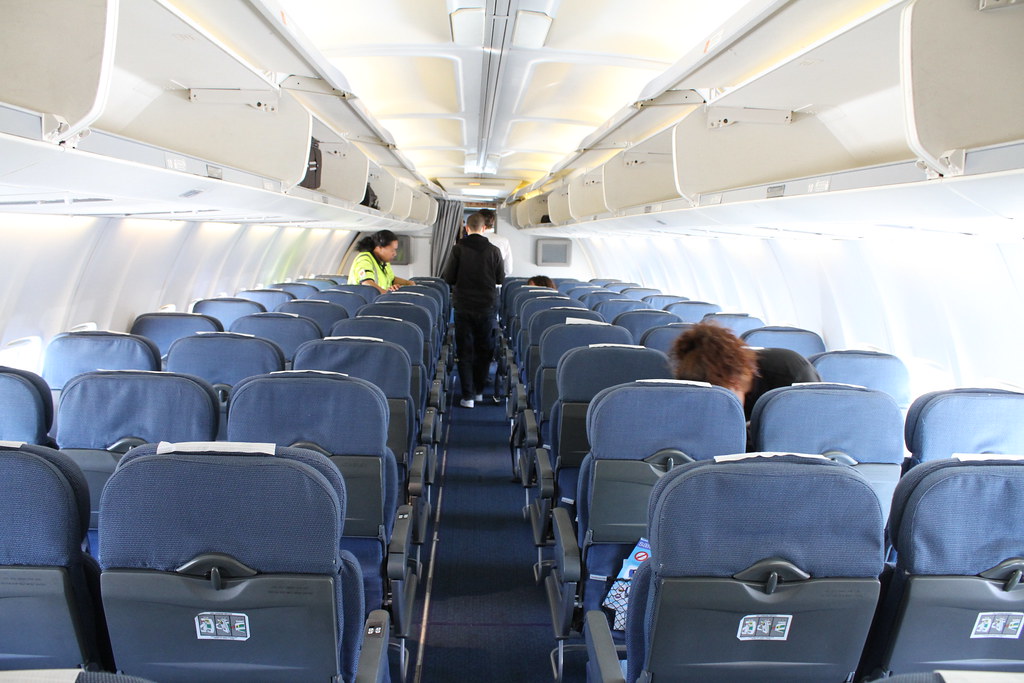 Passenger cabin interior of Boeing 737-300